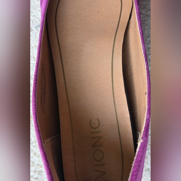 Vionic Gramercy Purple Suede Bow Detail Ballet Flats Size 10 - Picture 7 of 9